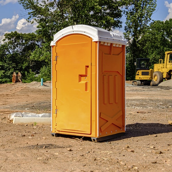 how often are the portable restrooms cleaned and serviced during a rental period in Cloverdale IN